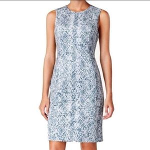 Calvin Klein Faux Suede Snake Skin Pattern Sheath Dress